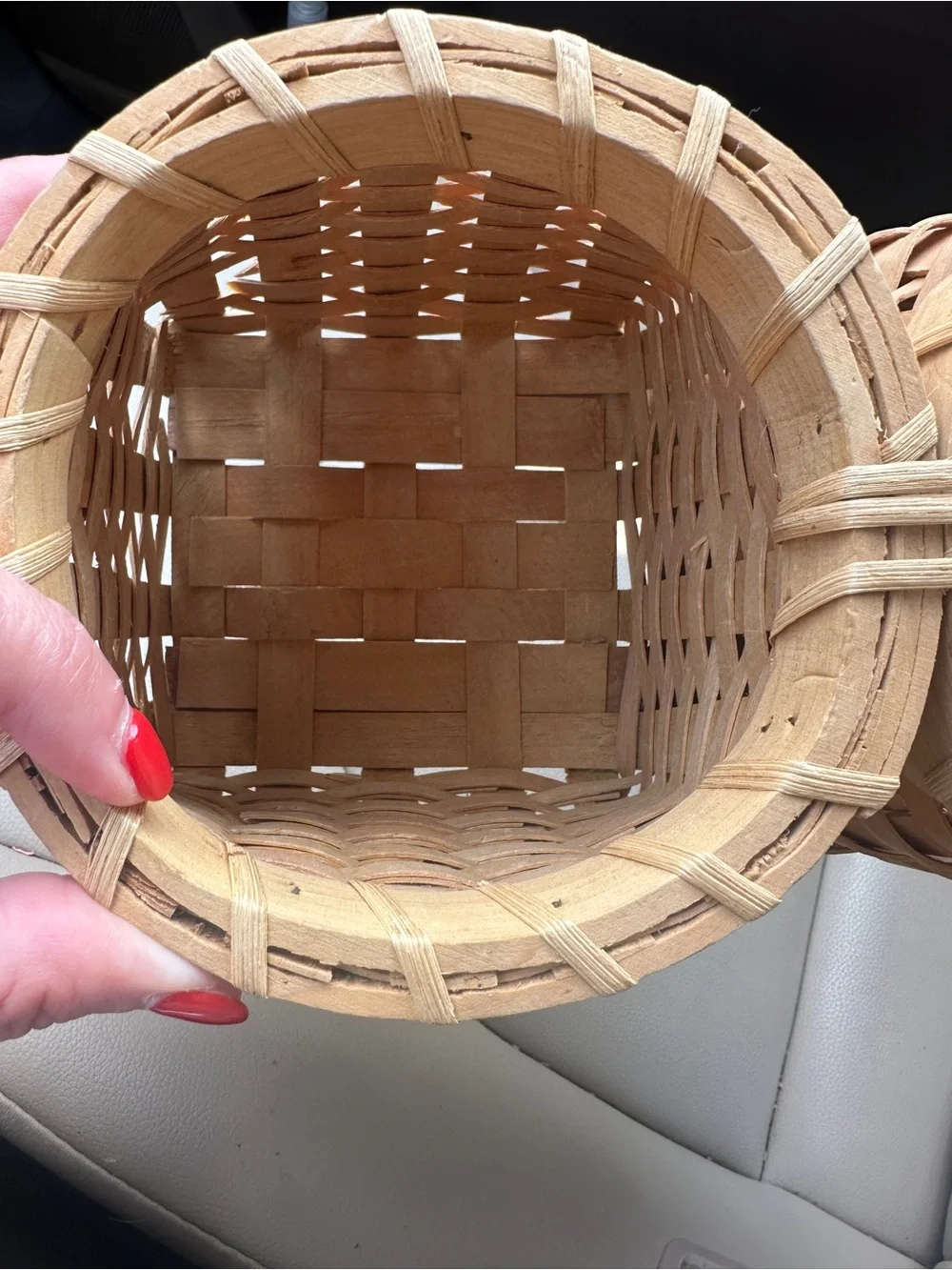 Handwoven Natural Brown Double Basket Organizer